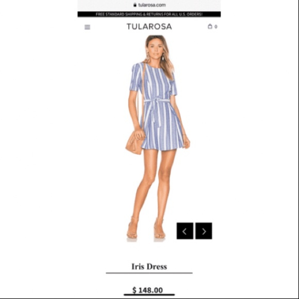 TULAROSA- IRIS DRESS IN INDIGO STRIPE